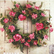 Whispy Pink Rose Wreath WS2118