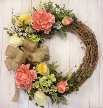 (image for) Pink Peony Wreath - rose WR5036