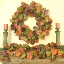 (image for) Magnolia Garland in Earthtone Colors WR4890
