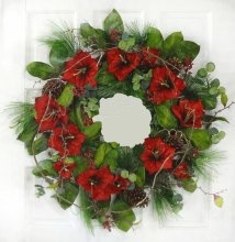 (image for) Red Amaryllis Christmas Wreath CR1317