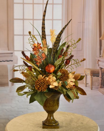 (image for) Rust and Tan Mantle Floral Arrangement AR481 TEXT_CLOSE_WINDOW