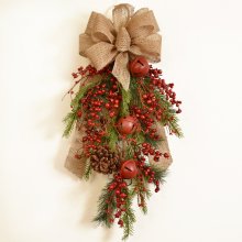 Jingle Bell Swag with Burlap Ribbon CR1570