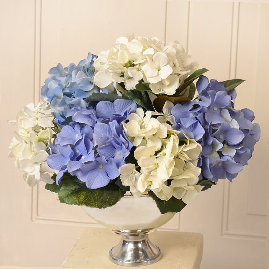 (image for) Blue and White Hydrangea Silk Floral Arrangement AR397 TEXT_CLOSE_WINDOW