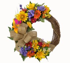(image for) Sunflower and Zinnia Spring- Summer Wreath Out of Stock