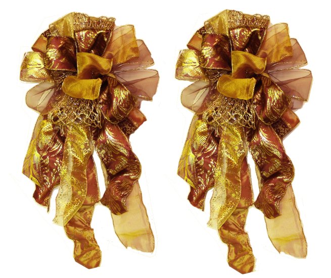 (image for) Designer Holiday Burgundy and Gold Bows B4526 TEXT_CLOSE_WINDOW