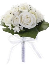 (image for) White Rose w/Diamond Bouquet FBQ782-WH