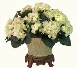 (image for) Large Cream Hydrangea Silk Flower Centerpiece AR256-Out Of Stock