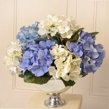 (image for) Blue and White Hydrangea Silk Floral Arrangement AR397