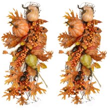 (image for) Set of 2 Frosted Pumpkin Swags WR4976 Out of Stock