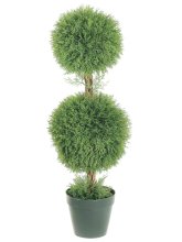36" Double Ball-Shaped Cypress Topiary TP714