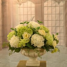 (image for) White and Green Hydrangea Large Silk Flower Arrangement AR350