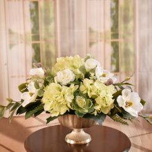 (image for) Silk Floral Centerpiece with Hydrangeas and Magnolias AR523