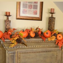 (image for) Deluxe Pumpkin Berry Fall Leaf Garland WR4856