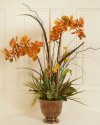 (image for) Copper Orchids with Feathers and Grasses O163