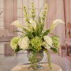 (image for) Calla Lily And Hydrangea Silk Floral Design In Silver Urn AR466