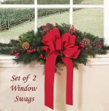 Set of Two Holiday Window Swags CRSW01-39