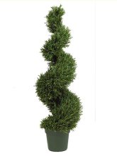 (image for) 4' Rosemary Spiral Topiary Artificial Tree (Indoor/Outdoor)