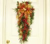 (image for) Designer Red and Green Holiday Door Swag CR4549