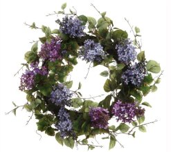 Spring Wreath with Silk Lavender Wispy Lilacs WR4834