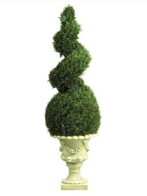 (image for) 4' Cedar Spiral w/Decorative Vase # NN5222 (Indoor/Outdoor)