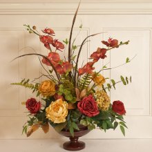 (image for) Silk Flower Arrangement with Orchids and Roses AR415