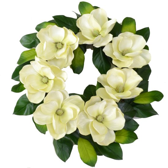 (image for) Silk Wreaths | Grande Cream Magnolia WR4880 Out of Stock TEXT_CLOSE_WINDOW