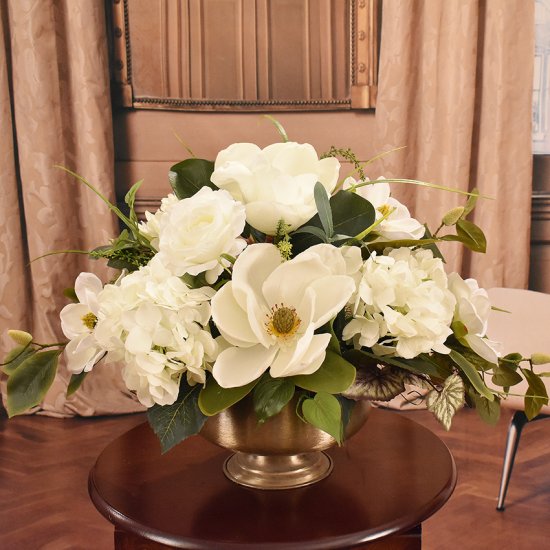 (image for) Magnolia Hydrangea and Rose Silk Flower Arrangement AR525 TEXT_CLOSE_WINDOW