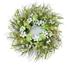 Green and White Blossom Wreath Out of Stock