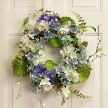 Blue and Cream Hydrangea Wreath WR4988 Out of Stock