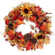 (image for) Fall Wreaths | Pumpkin Sunflower WR4649 - Out of Stock