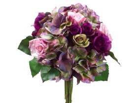 (image for) Hydrangea Bouquet Purple Green FBQ030-PU/GR