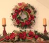 (image for) Christmas Red Magnolia Swag and Wreath Set CR1007S