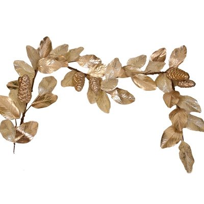(image for) 6' Gilded Gold Magnolia Garland