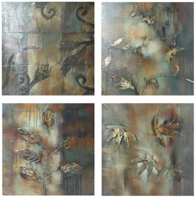 (image for) Hand Painted Wall Décor, 4 Piece set # CVTOP1038