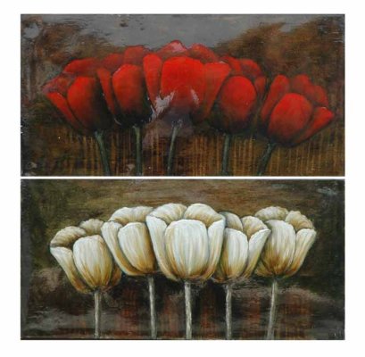 (image for) Red & White Tulips 2 Piece set # CVTOP1086