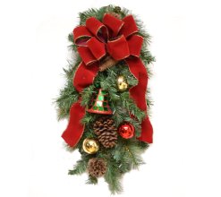 (image for) Red Golden Bell Christmas Door Swag CR4663