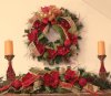 Christmas Red Magnolia Swag and Wreath Set CR1007S