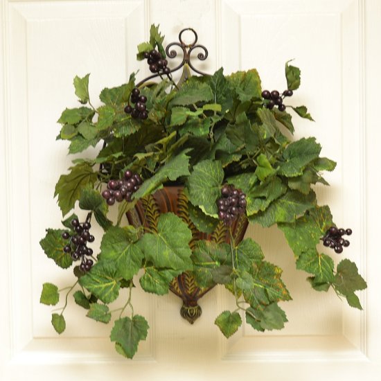 (image for) Metal Wall Sconce with Grape Ivy - Wall Accent SC05 TEXT_CLOSE_WINDOW