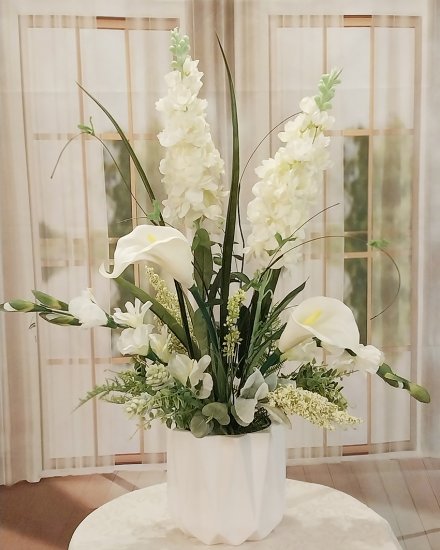 (image for) Modern Delphinium and Calla Lily Silk Floral Design TEXT_CLOSE_WINDOW