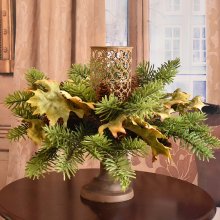 (image for) Pedestal Candle Centerpiece with Pine AR486