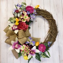 Silk Wreath With Orchids WR5034