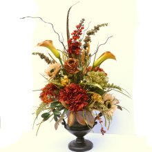 (image for) Sunflower & Hydrangea Silk Floral Design in tall Urn AR372