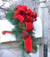 (image for) Outdoor Holiday Mailbox Swag with Bow CR1022 Decorations-Pine