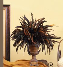 Feather Design in Brushed Metal Urn floral Design NC121-65