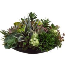 (image for) White and Green Faux Succulent Arrangement GRWF1036