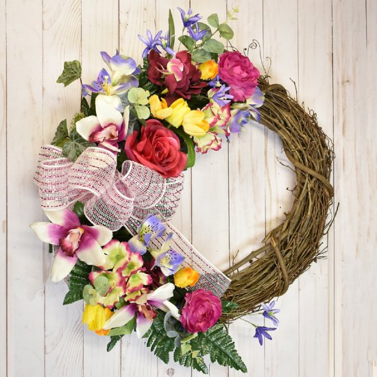 (image for) Mixed Wreath With Orchids WR5030 TEXT_CLOSE_WINDOW