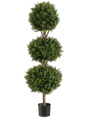 (image for) 4' Triple Ball-Shaped Boxwood Topiary Tree # TP 275