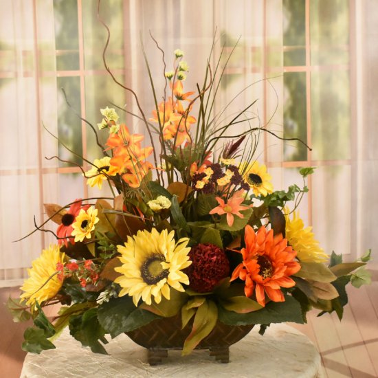 (image for) Sunflower and Wildflower Silk Centerpiece AR508 TEXT_CLOSE_WINDOW