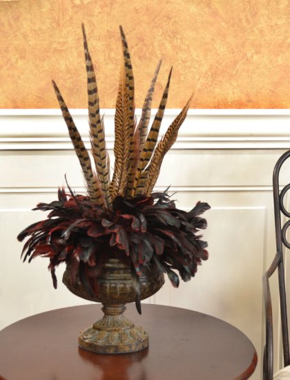 (image for) Bold And Exotic Pheasant Feather Floral Arrangement NC122-79 TEXT_CLOSE_WINDOW