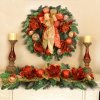 (image for) Red Magnolia Christmas Wreath with Ornaments CR1302